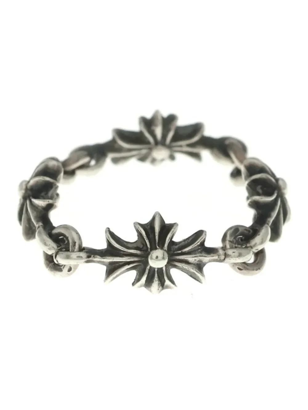 Chrome Hearts Tny CH Pls Tiny Ech Plus Ring Silver